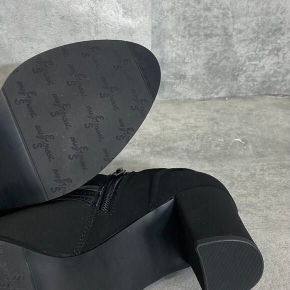 EASY STREET Black Suede Berit Almond-Toe Slip-On Block Heel Booties SZ 9 - Picture 7 of 9